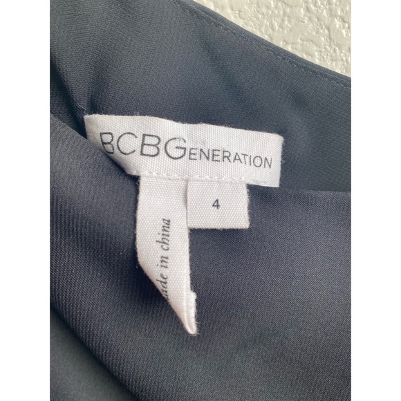 BCBGeneration | One Shoulder Pleated Black Mini Dress, Size 4 - Picture 8 of 12